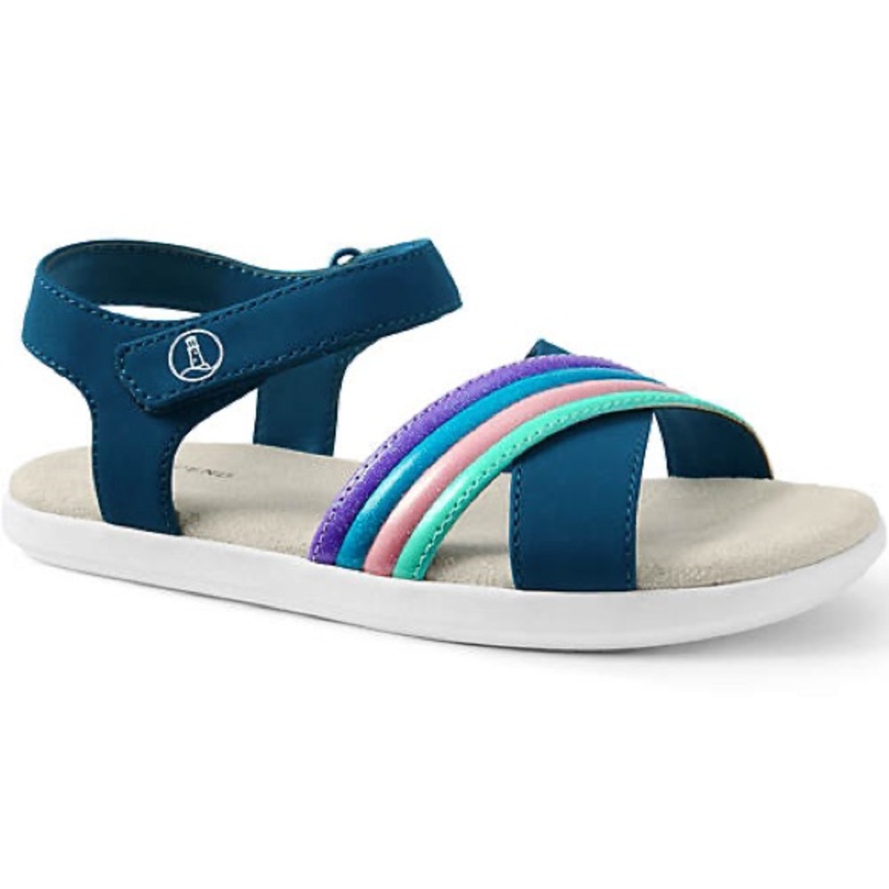Land’s End Criss Cross Sandals Baltic Teal Blue NWT Size 11